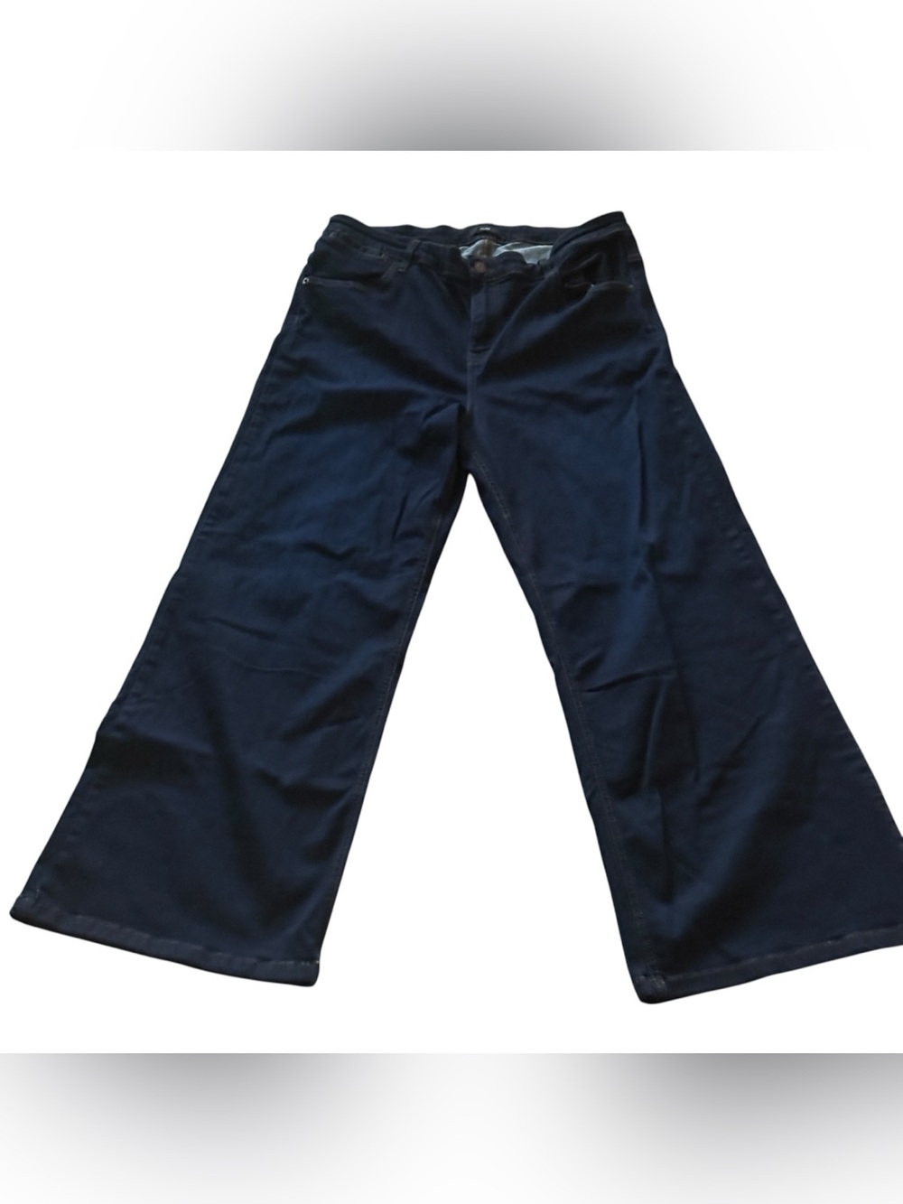 Ruti Blue Cotton Blend Wide-leg Mid Rise Pockets Womens Jeans Size 16 Dark Wash